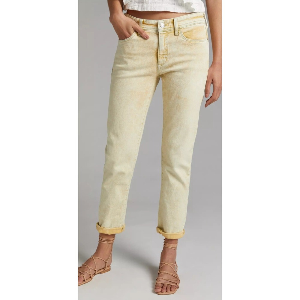Pilcro Anthropologie Slim Boyfriend Jeans Yellow Denim Size 28 - Picture 2 of 9